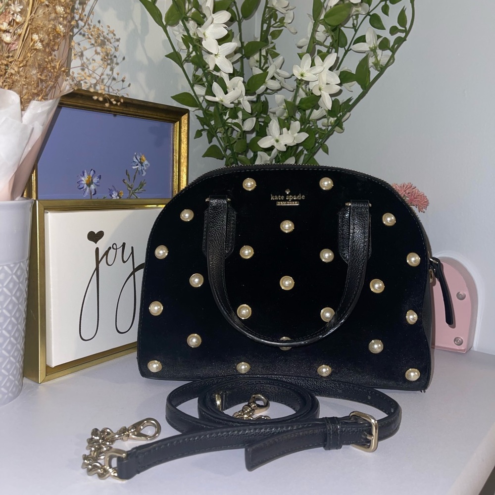 Kate Spade Small Laurel Way Reiley Dome Pearl Stud Satchel
